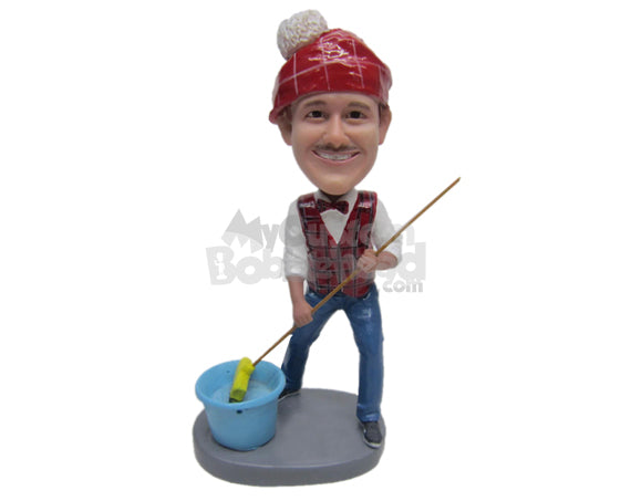 Custom Bobblehead Male Cleaner Wearing A Waist Coat And A Broom In His Hand - Careers & Professionals Cleaner Personalized Bobblehead & Cake Topper Custom Bobblehead Male Cleaner Wearing A Waist Coat And A Broom In His Hand - Careers & Professionals Cleaner Personalized Bobblehead & Cake Topper
